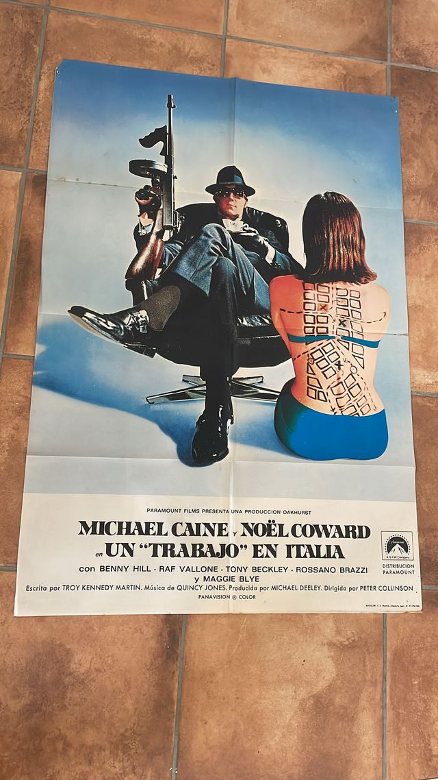 UN TRABAJO EN ITALIA MICHAEL CAINE POSTER ORIGINAL
