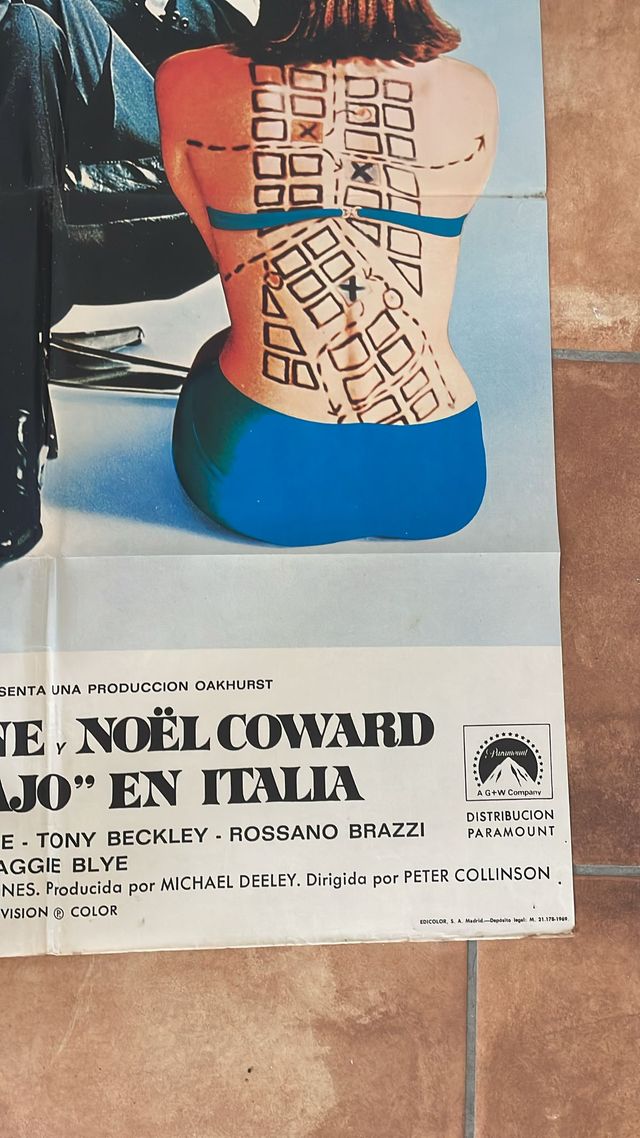 UN TRABAJO EN ITALIA MICHAEL CAINE POSTER ORIGINAL
