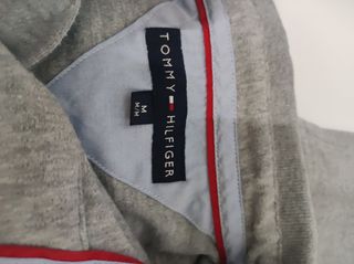 Polo Tommy Hilfiger manga larga gris