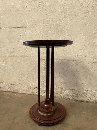✅mesa auxiliar antigua artdeco madera maciza