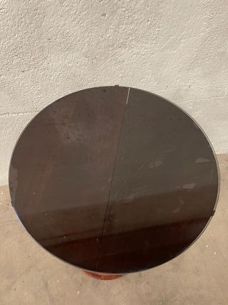 ✅mesa auxiliar antigua artdeco madera maciza