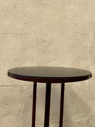 ✅mesa auxiliar antigua artdeco madera maciza