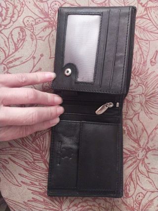 Cartera caballero piel