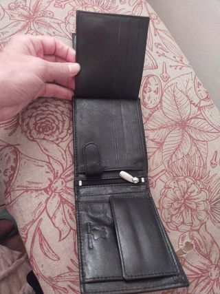 Cartera caballero piel
