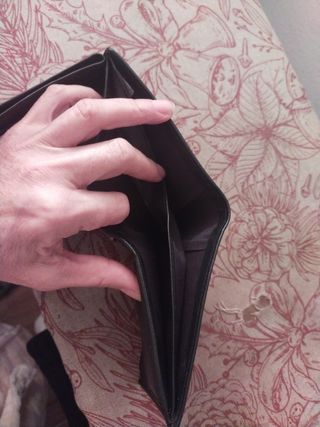 Cartera caballero piel