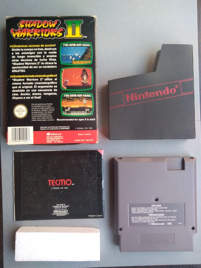 NINTENDO NES SHADOW WARRIORS I Y II COMPLETOS
