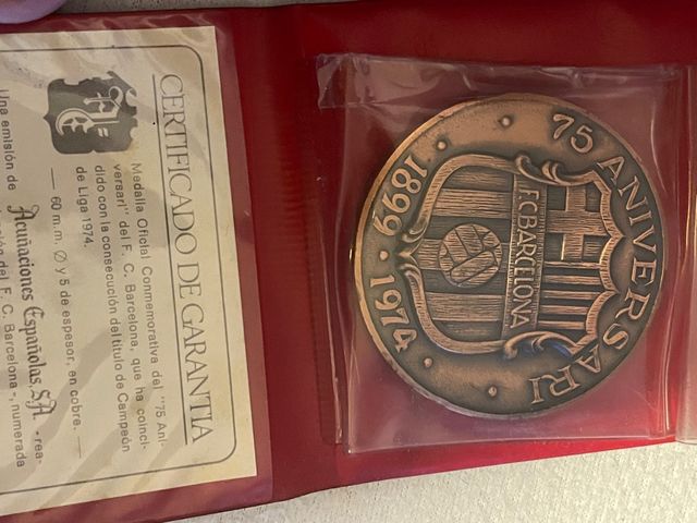 Medalla conmemorativa F.C Barcelona 1974