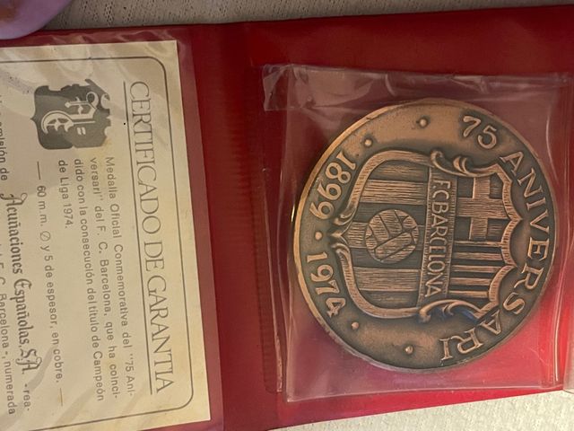 Medalla conmemorativa F.C Barcelona 1974