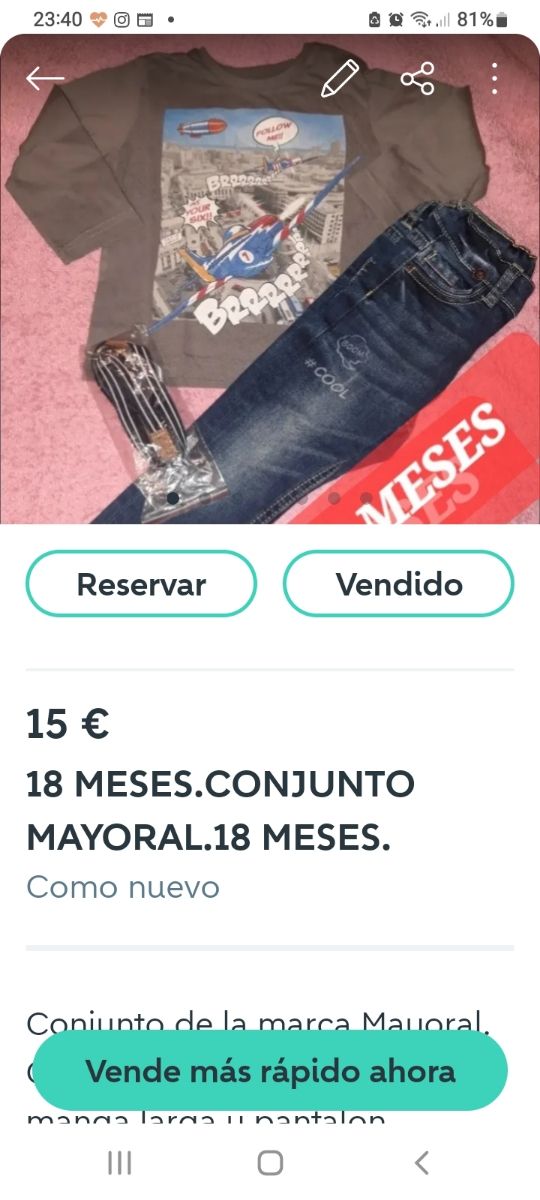 18 meses. 3 CONJUNTOS PANTALON Y CAMISA PO