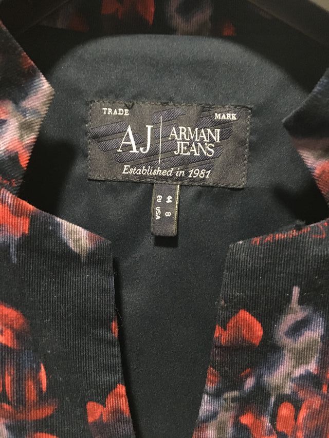 GIACCA donna ARMANI JEANS blu fiori Taglia 44