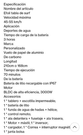 Efoil tabla de surf con ala eléctrica