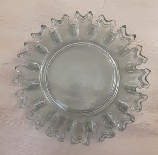 3 platos grandes de cristal antiguos