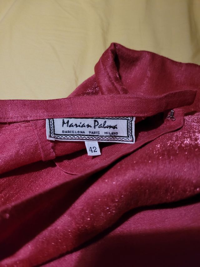 Pantalón vestir satinado 42 rosado