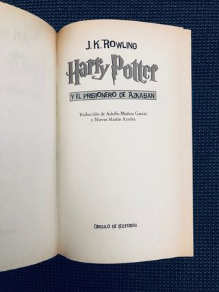 Libro Harry Potter y el Prisionero de Azkaban