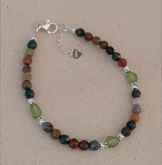 Pulsera, plata ley y ágata india 