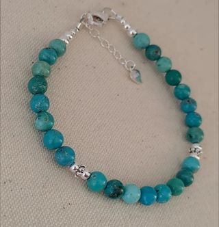 Pulsera, plata ley y turquesa 