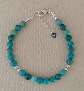 Pulsera, plata ley y turquesa 