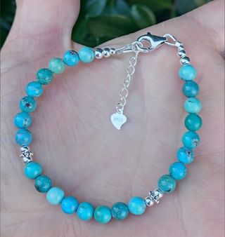 Pulsera, plata ley y turquesa 