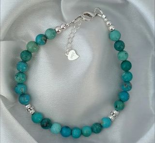 Pulsera, plata ley y turquesa 