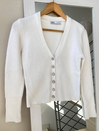 Cardigan Súper Suave Blanco Zara