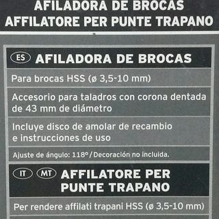 Afiladora de brocas, 3.5 a 10 mm, no negociable