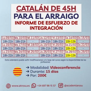 Curso de CATALAN para ARRAIGO