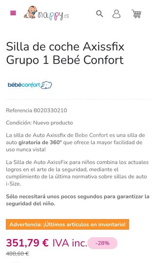 Silla AxissFix Bebeconfort 360°