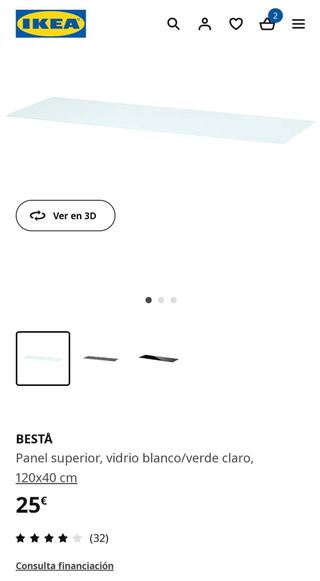 Cristal superior mueble besta Ikea