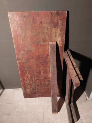 Mesa madera pino antigua