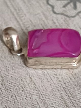 Colgante de Ágata Rosa y plata