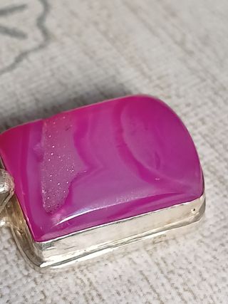 Colgante de Ágata Rosa y plata