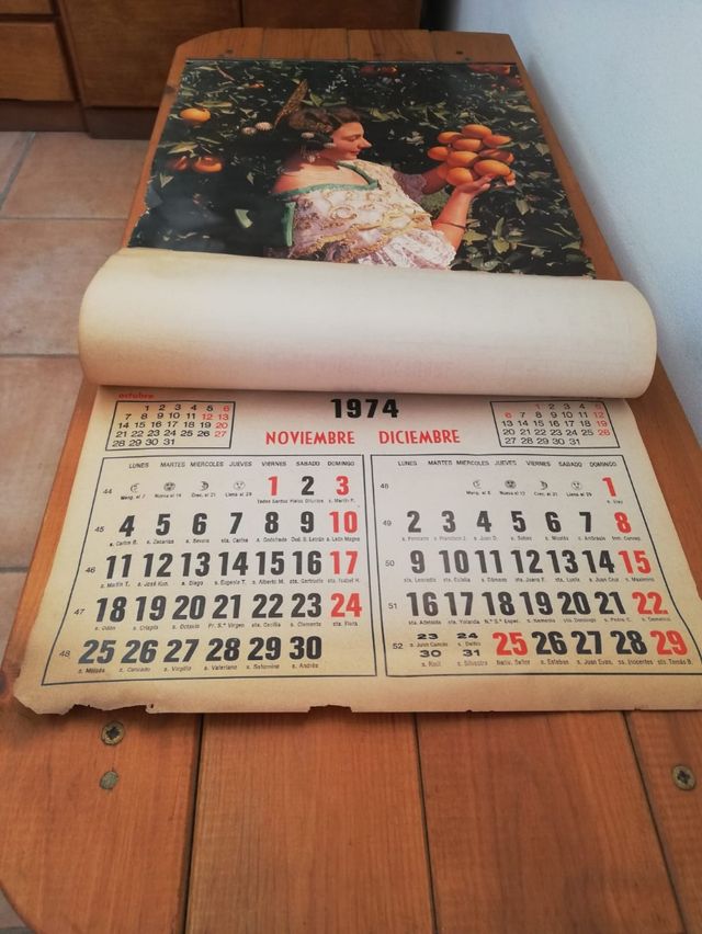 Vendo Antiguo calendario de Frutas Laurita 1974