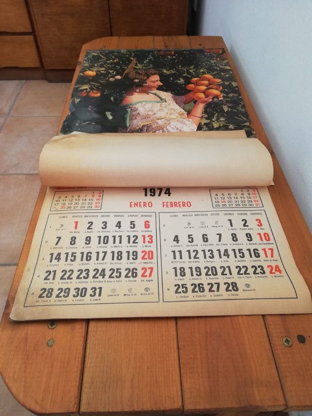Vendo Antiguo calendario de Frutas Laurita 1974