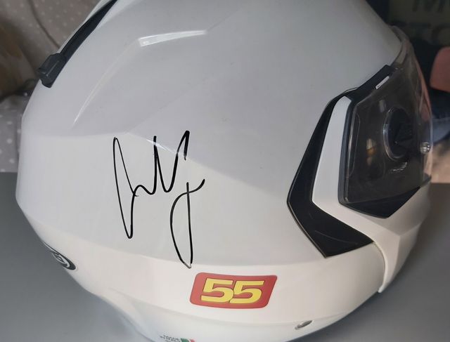 Casco Moto Caberg TG M . Con autografo Sainz n.55