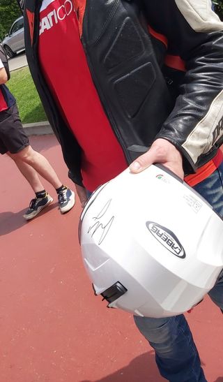 Casco Moto Caberg TG M . Con autografo Sainz n.55