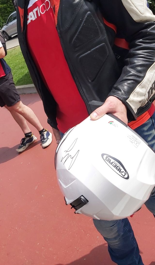 Casco Moto Caberg TG M . Con autografo Sainz n.55