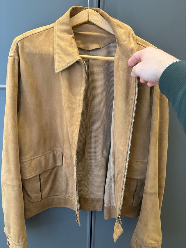 Giacca vintage camoscio unisex tg. 50