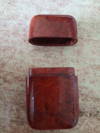 Porta fiammiferi in radica vintage