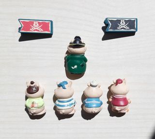 Toppers infantiles cerditos para lapiceros vintage