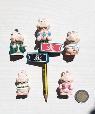 Toppers infantiles cerditos para lapiceros vintage