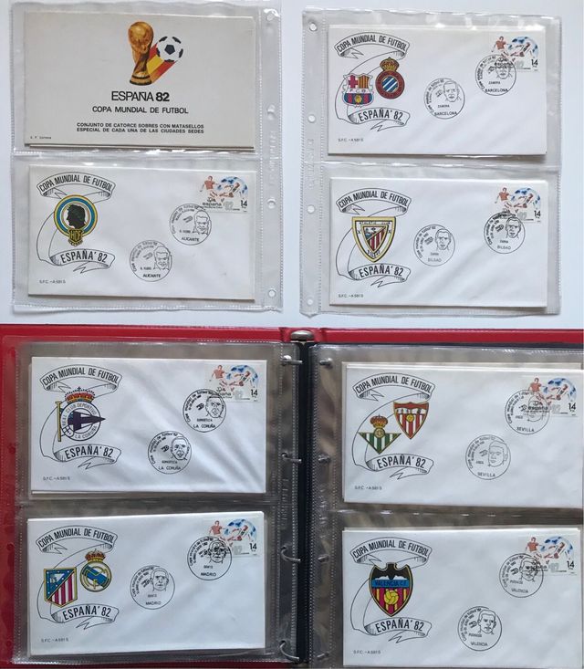 Mundial fútbol España 1982, sobres primer día