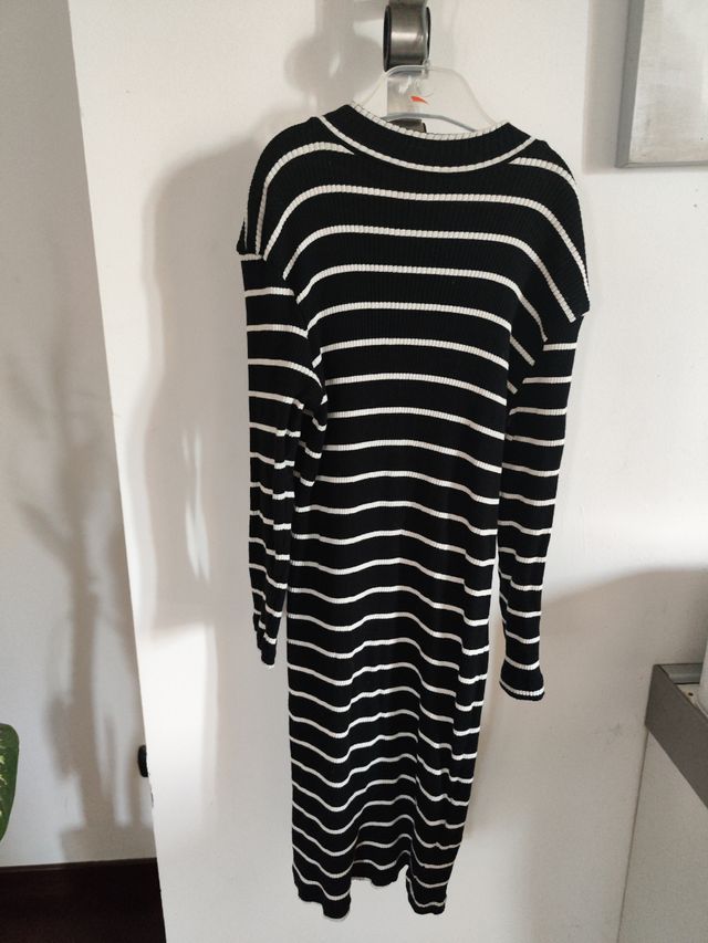 Vestito maglia bianco e nero