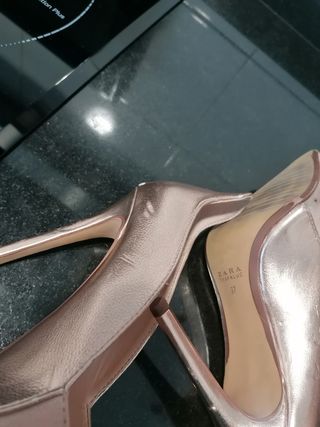 Zapatos stilettos antelina rosa 37