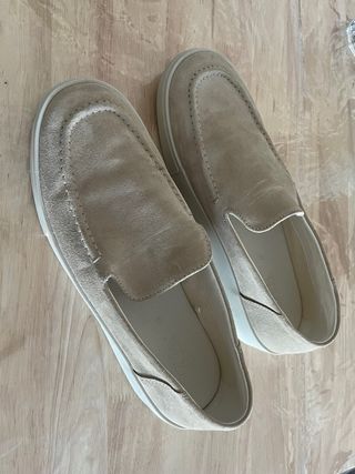 Mocasín serraje sport blanco hueso zara