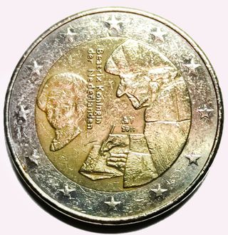 Moneda de 2 euros Holanda 2011 conmemora Erasmus