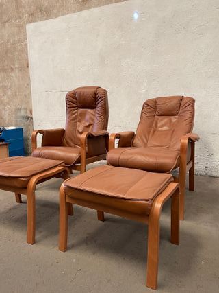 ✅sillon nordico vintage original cuero