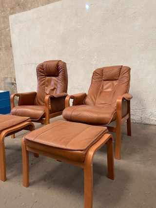 ✅sillon nordico vintage original cuero