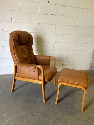 ✅sillon nordico vintage original cuero