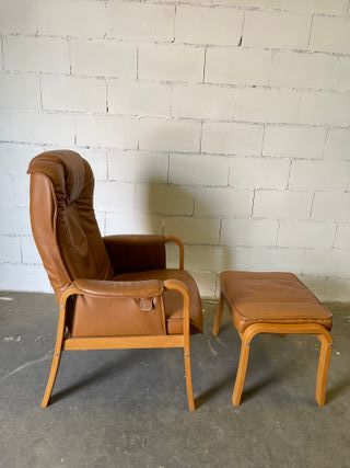 ✅sillon nordico vintage original cuero