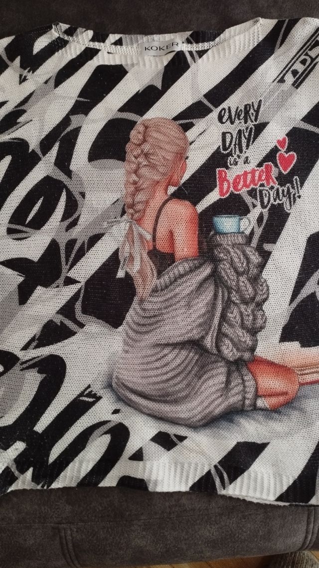 Jersey fino estampado manga dolman